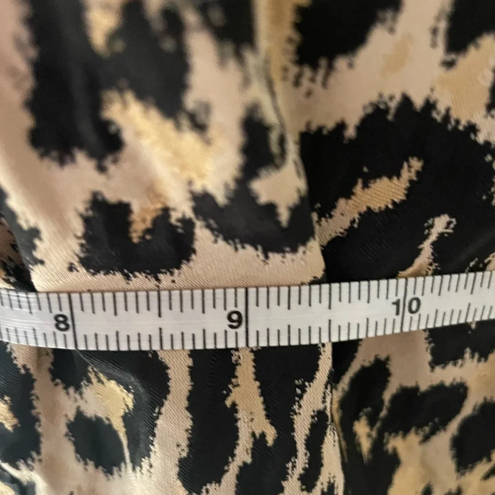 Dance & Marvel Leopard Print V Neck Dress with Puff Sleeves - Picture 9 of 14